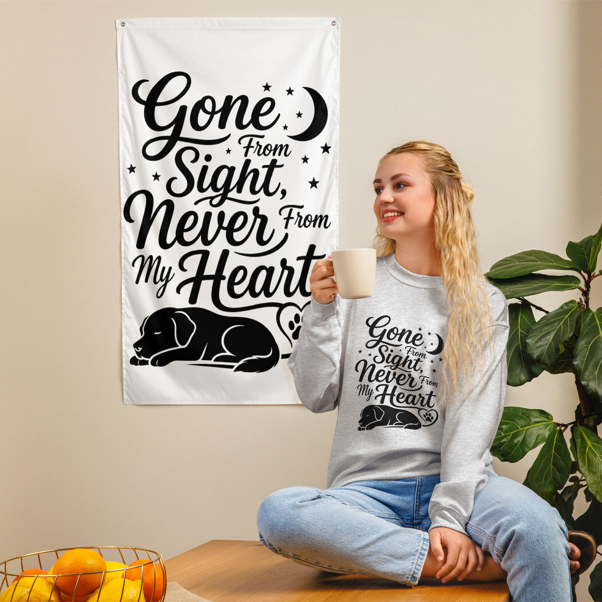 Gone From Sight, Never From My Heart - Dog Memorial Sweatshirt – view 10