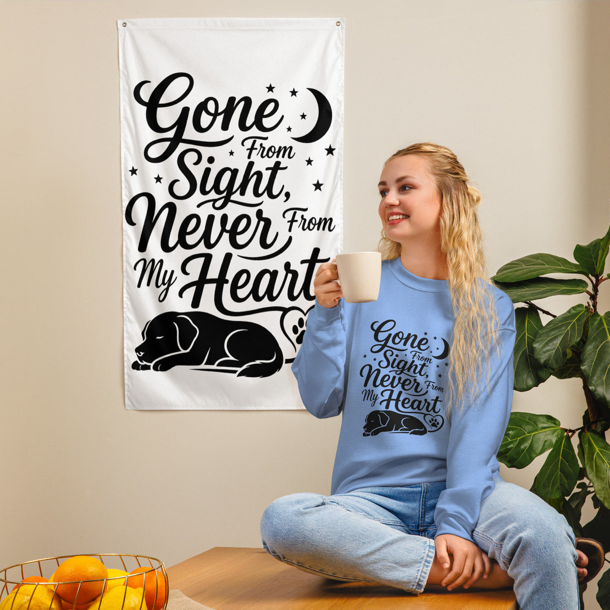 Gone From Sight, Never From My Heart - Dog Memorial Sweatshirt – view 5