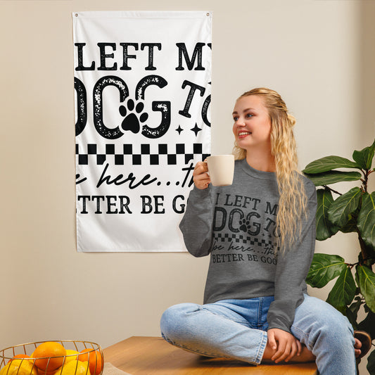 I Left My Dog to Be Here sweatshirt in Graphite Heather, front view