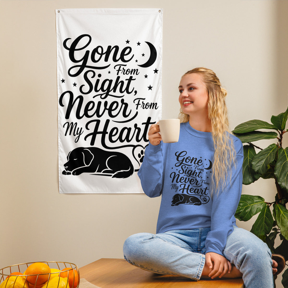 Gone From Sight, Never From My Heart - Dog Memorial Sweatshirt – view 4