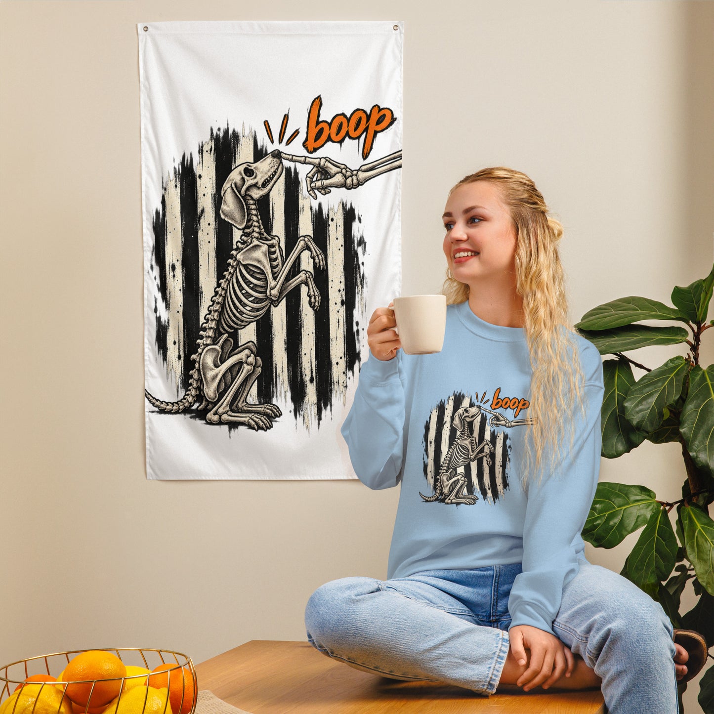 Skeleton Dog Boop Sweatshirt - Halloween – view 4