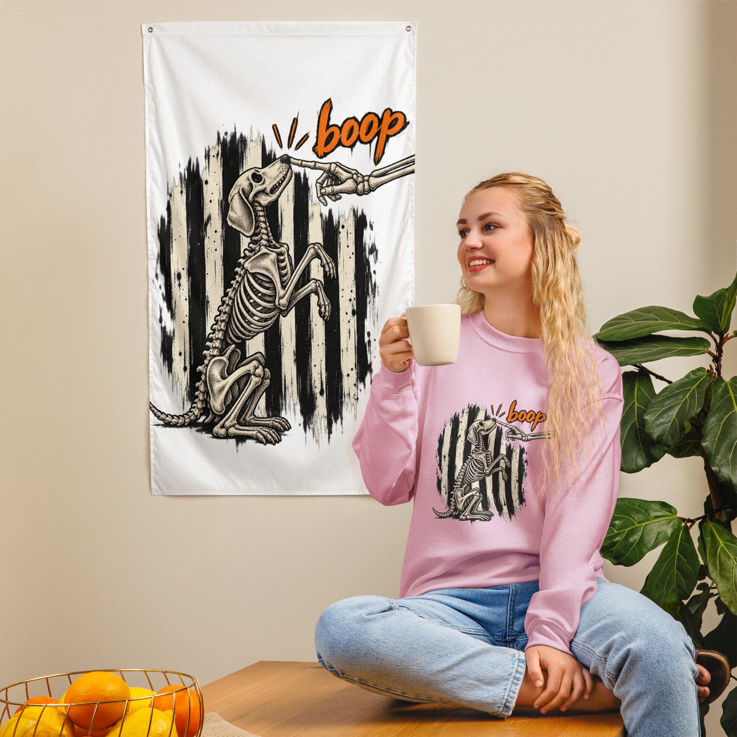 Skeleton Dog Boop Sweatshirt - Halloween – view 7