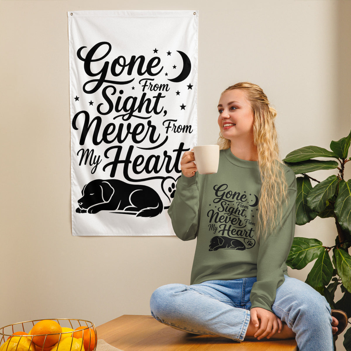 Gone From Sight, Never From My Heart - Dog Memorial Sweatshirt – view 3