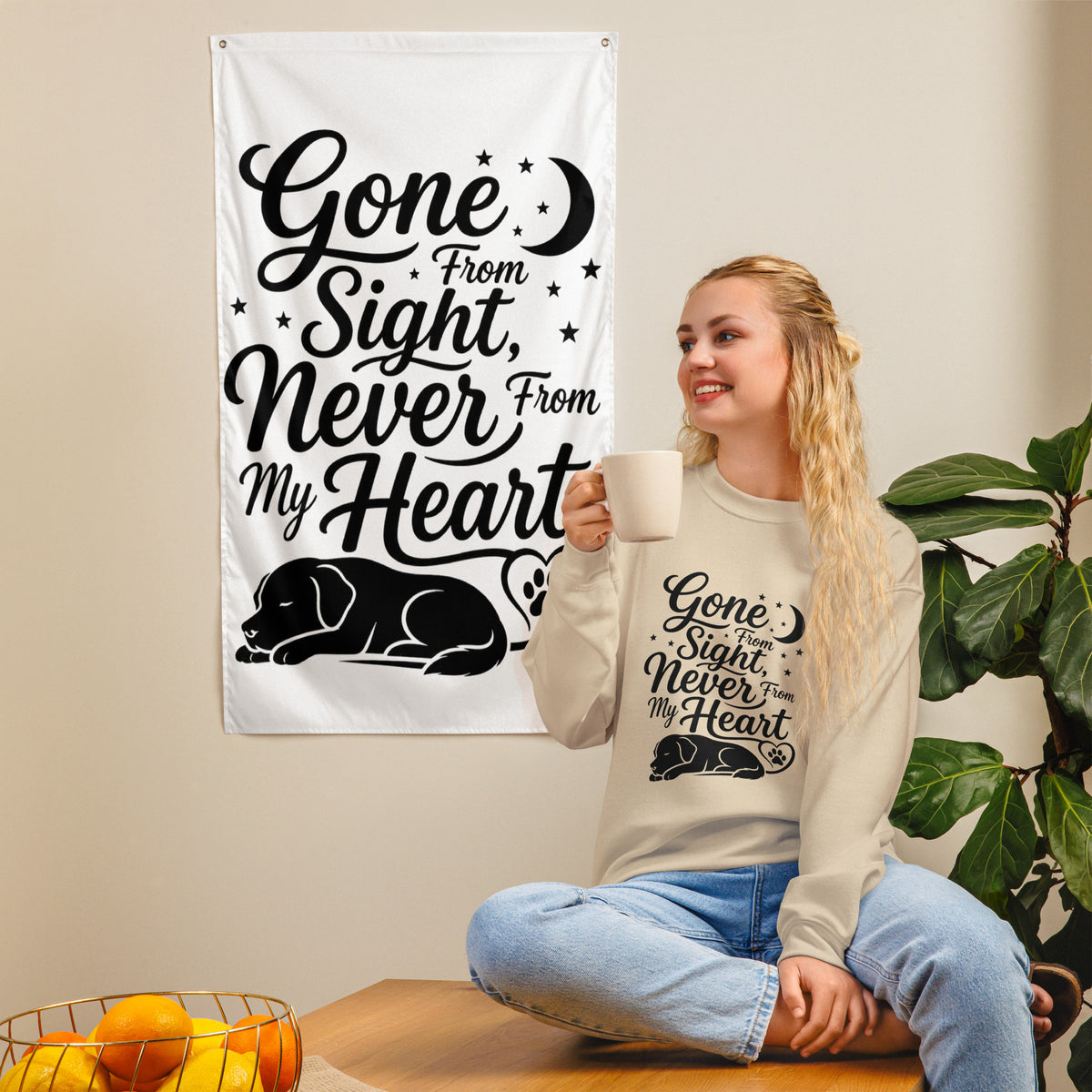 Gone From Sight, Never From My Heart - Dog Memorial Sweatshirt – view 8