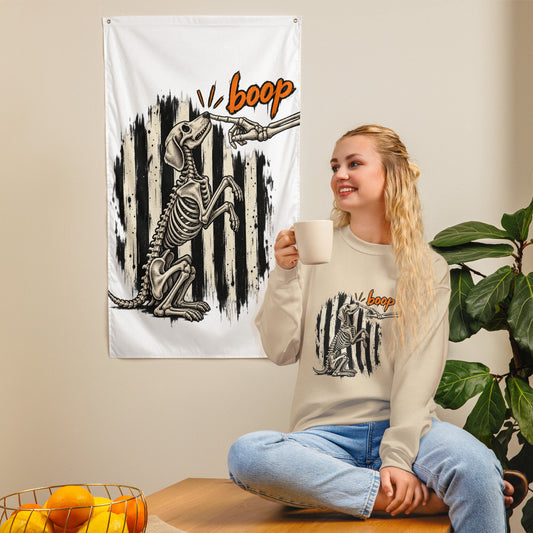 Skeleton Dog Boop Halloween sweatshirt, for dog parents, in Sand, product view 2