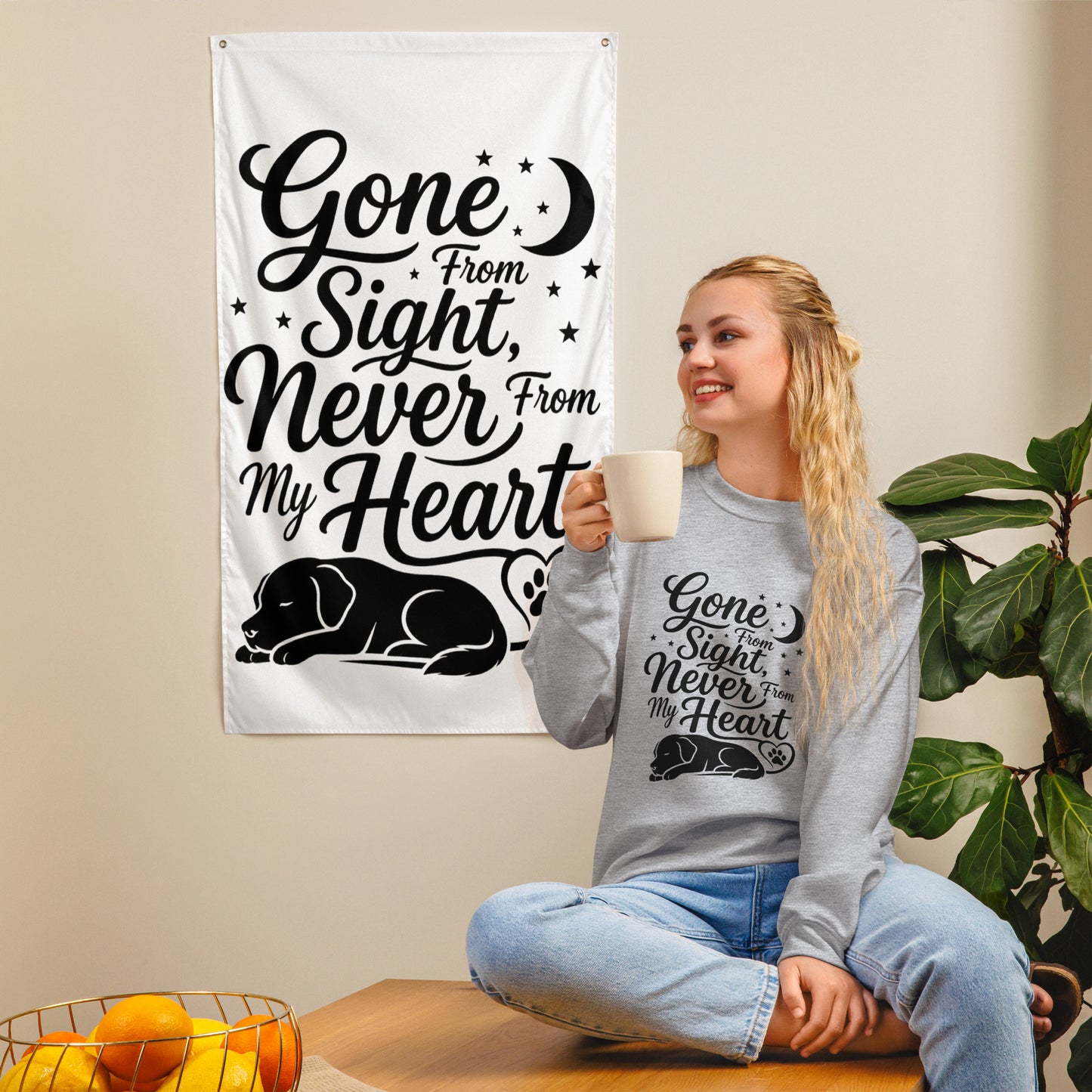 Gone From Sight, Never From My Heart - Dog Memorial Sweatshirt – view 7
