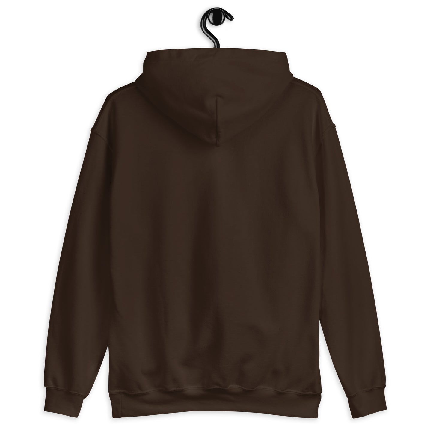 Dogs Make Me Happy Humans Make My Head Hurt hoodie in Dark Chocolate, back view