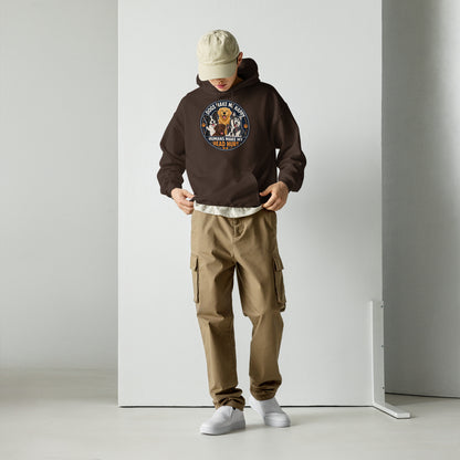 Dogs Make Me Happy Humans Make My Head Hurt hoodie in Dark Chocolate, front view