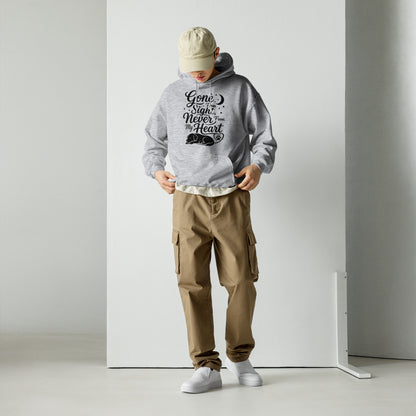 Gone From Sight Never From My Heart dog memorial hoodie in Sport Grey, front view