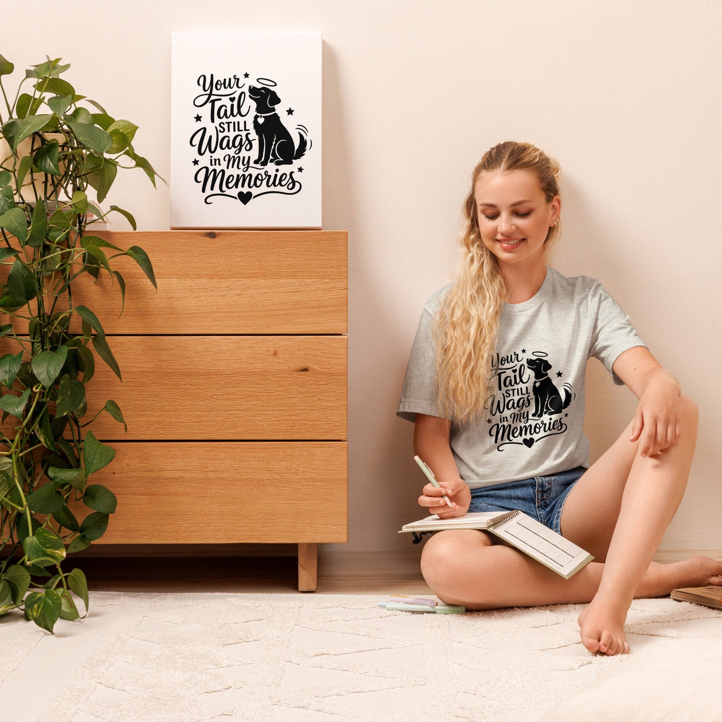 Your Tail Still Wags in My Memories - Dog Memorial Tee – view 12