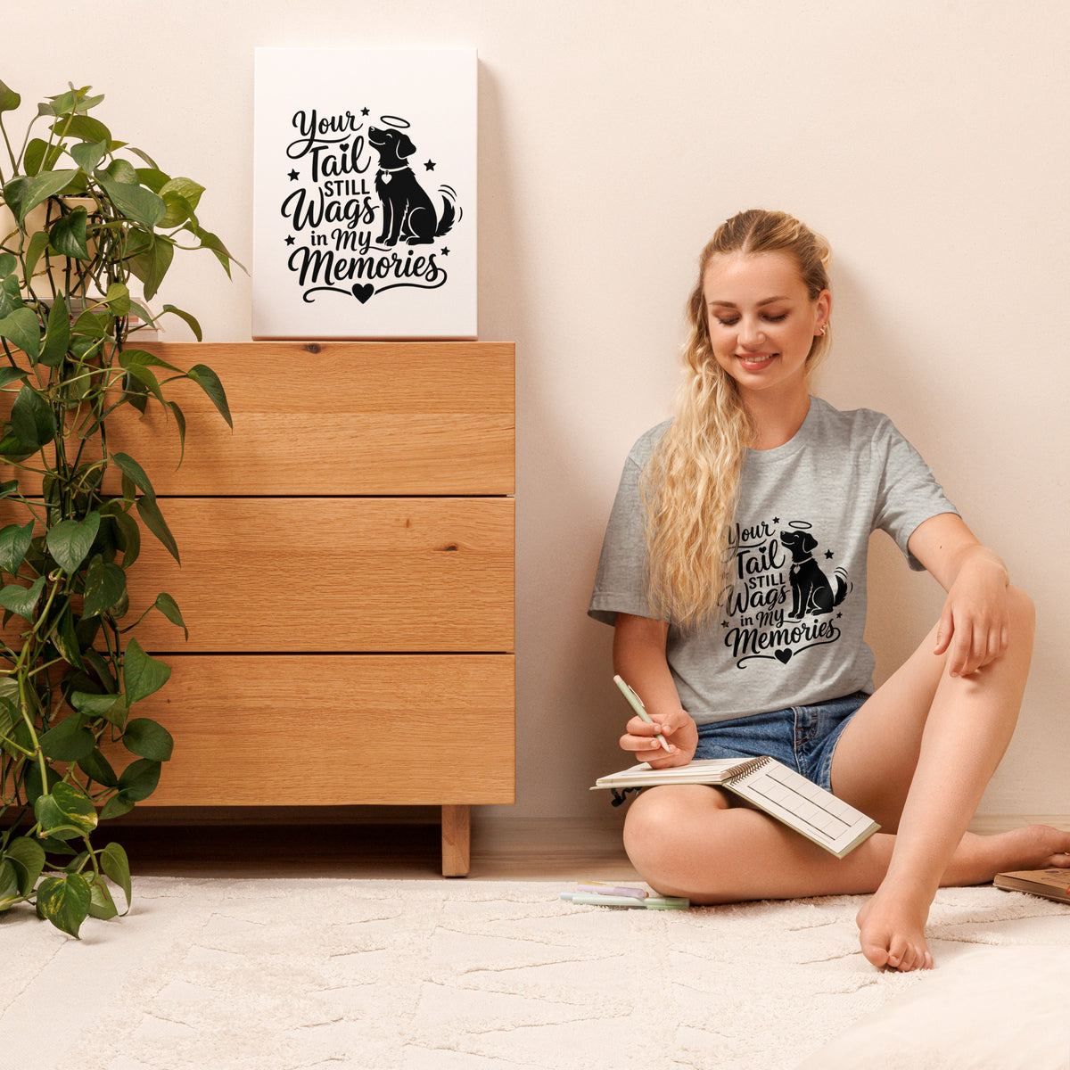 Your Tail Still Wags in My Memories - Dog Memorial Tee – view 7