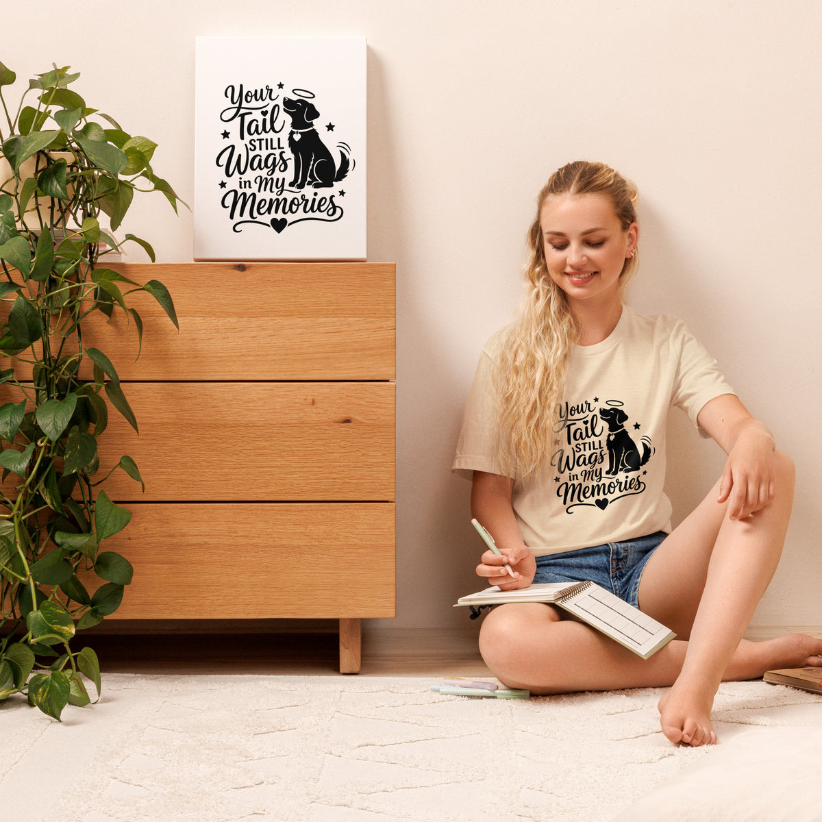 Your Tail Still Wags in My Memories - Dog Memorial Tee – view 11