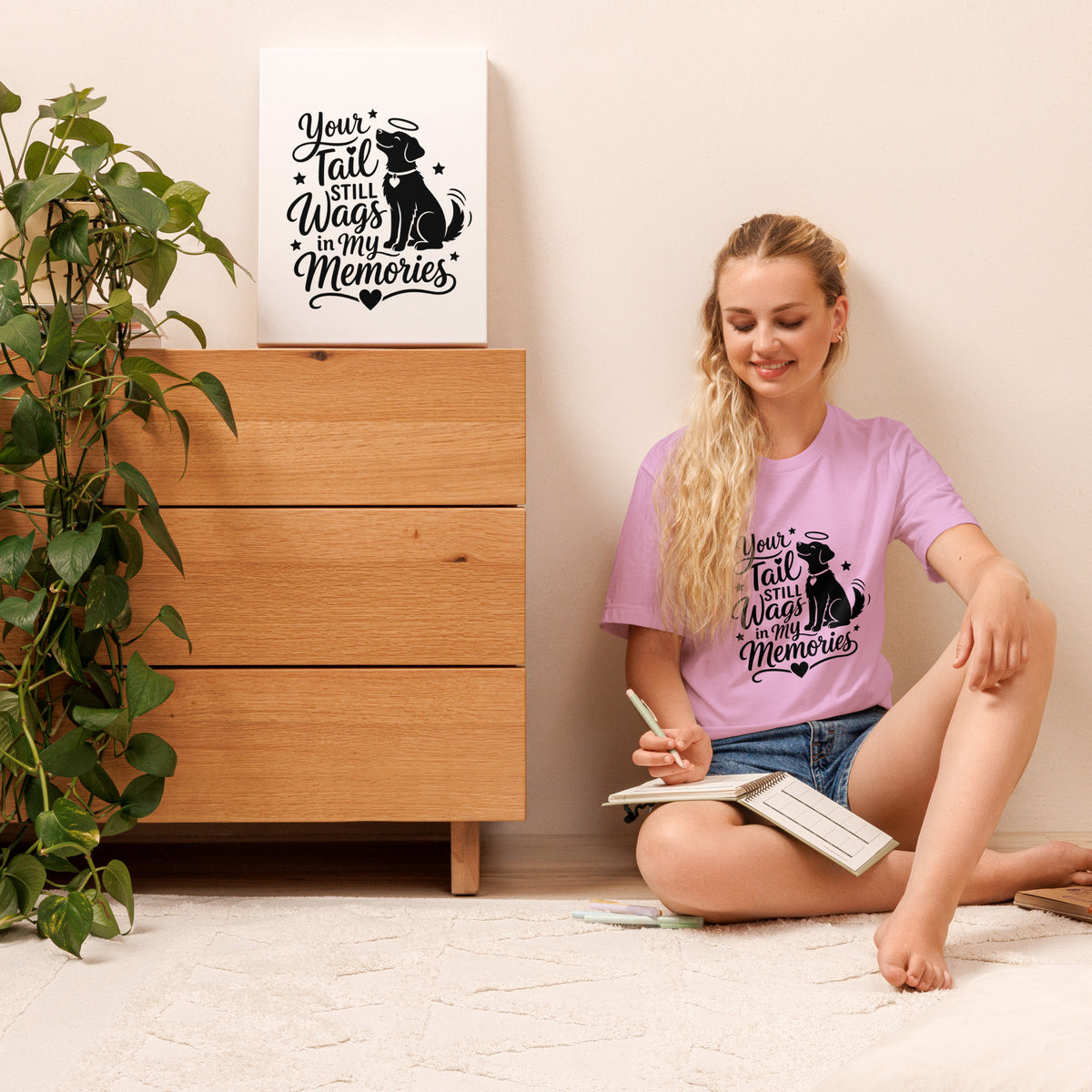 Your Tail Still Wags in My Memories - Dog Memorial Tee – view 6