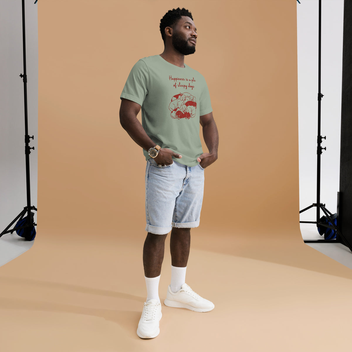 Happiness Is a Pile of Sleepy Dogs Tee – view 2