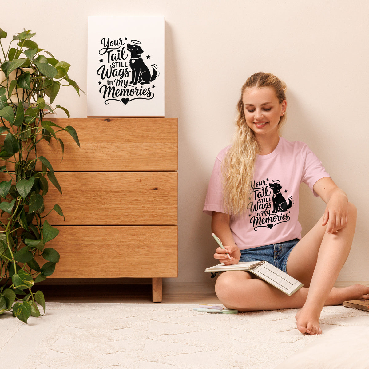 Your Tail Still Wags in My Memories - Dog Memorial Tee – view 10