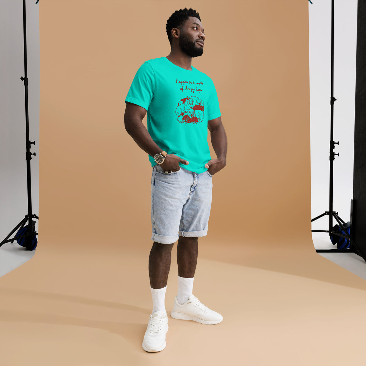 Happiness Is a Pile of Sleepy Dogs Tee – view 3