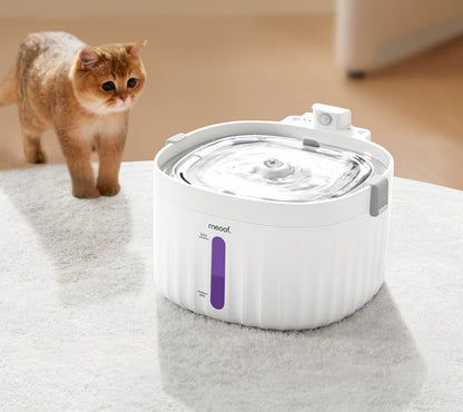 Wireless Smart Ceramic Pet Water Fountain — 2L, Motion Sensor