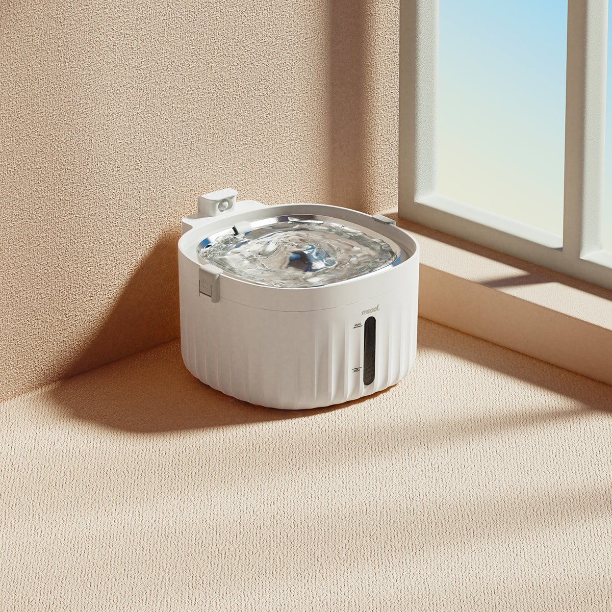 Wireless Smart Ceramic Pet Water Fountain — 2L, Motion Sensor